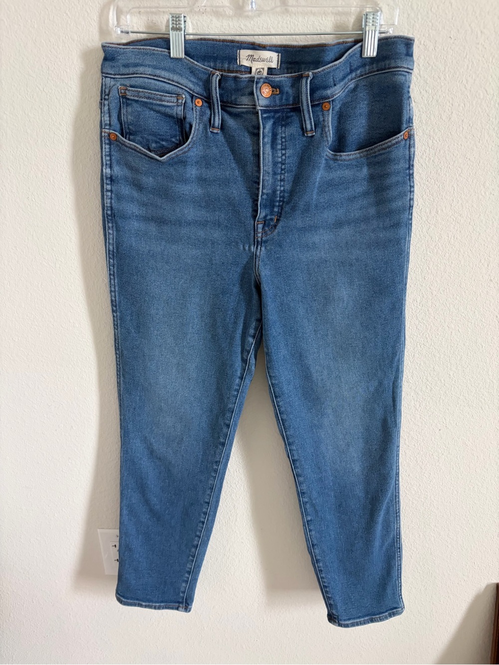 Madewell high-rise stovepipe jeans in medium blue 30
